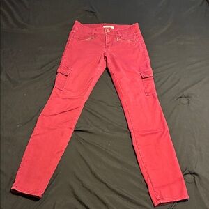 Women's Red Cargo Jeans
